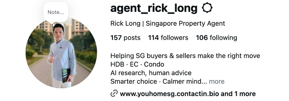 Follow Rick Long on Instagram for Singapore property planning tips, HDB upgrade insights, condo buying guidance, and practical real estate content.