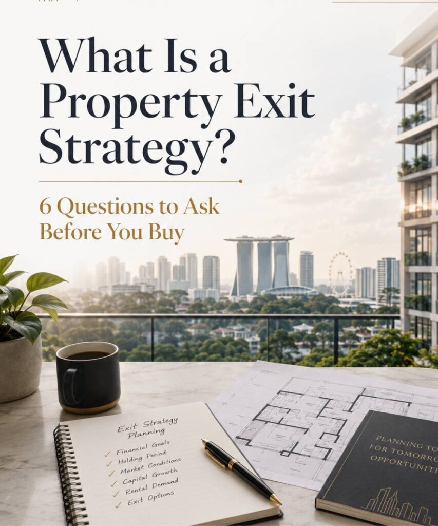 Singapore property exit strategy guide showing six key questions before buying a home
