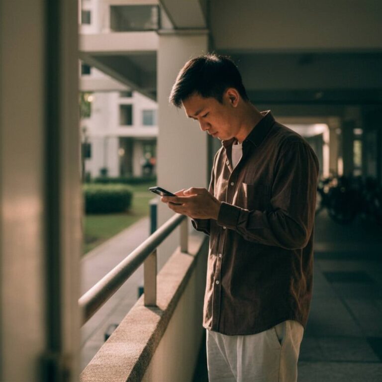 A Singapore property buyer reviewing comparable transaction data before making an offer.